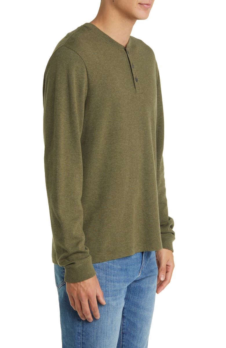 FRAME Duo Fold Henley, Alternate, color, Dark Olive Heather