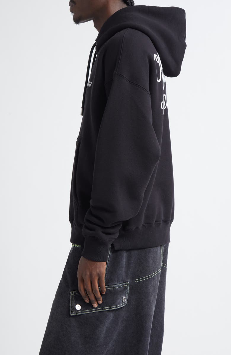 Off-White Logo Script Skate Hoodie, Alternate, color, Black - White