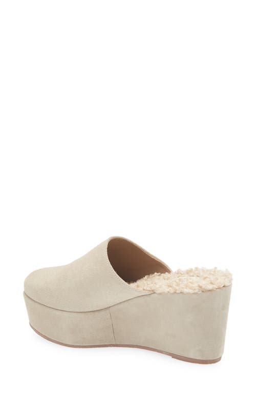 Cordani Jules Faux Fur Lined Platform Mule In Gray