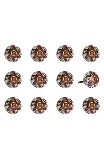 Kinetic 12-pack Knobs In Maroon Floral