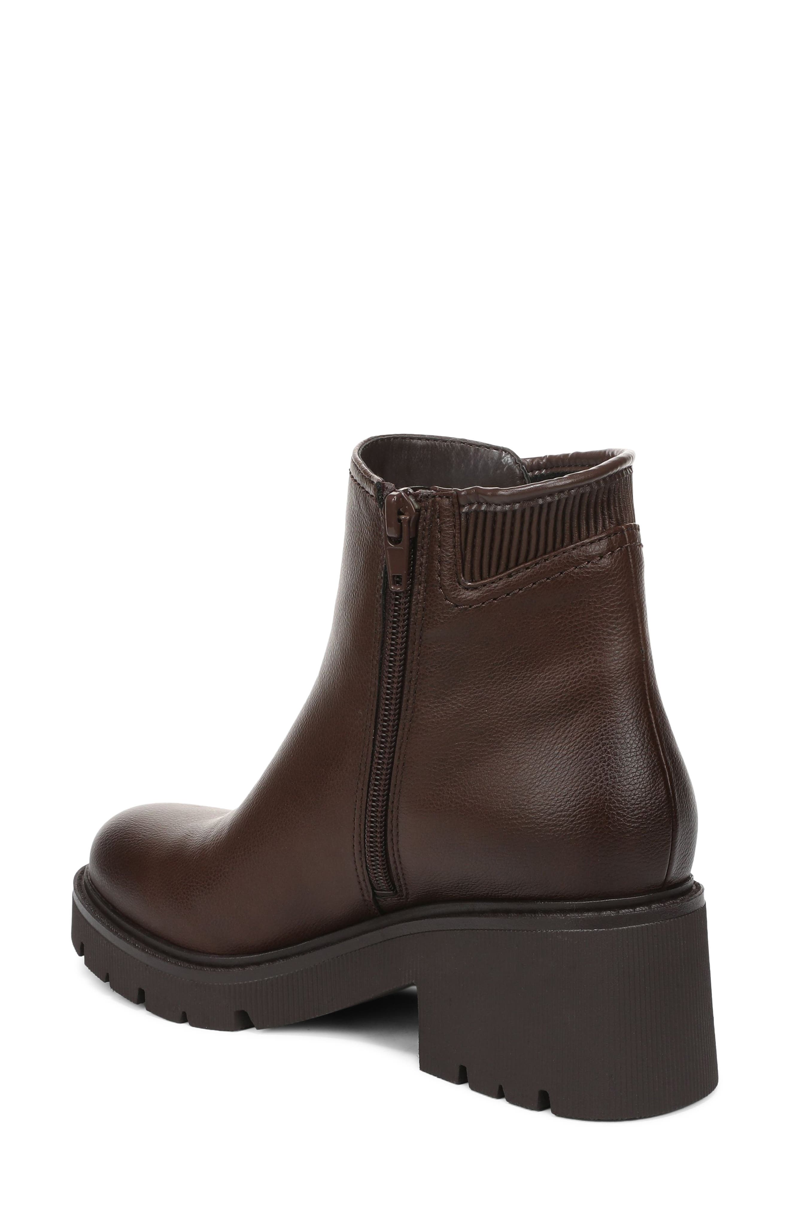 Janet Faux Leather Bootie, Alternate, color, DARK BROWN FAUX LEATHER