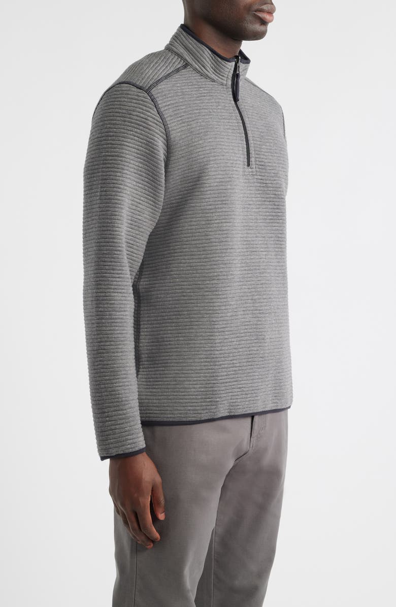 Johnston & Murphy Reversible Quilted Quarter Zip Pullover, Alternate, color, Gray Heather/ Black
