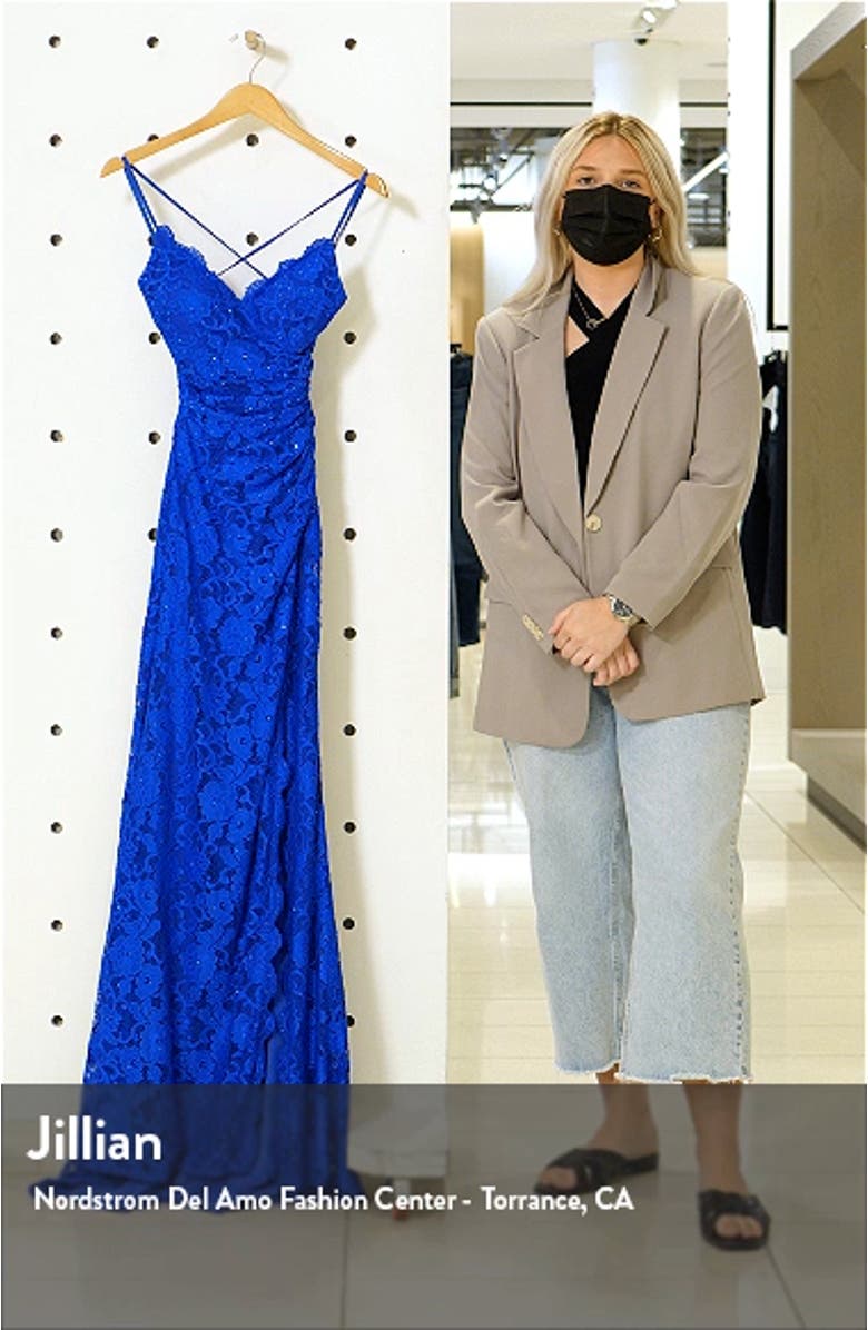 Strappy Back Lace Gown, sales video thumbnail