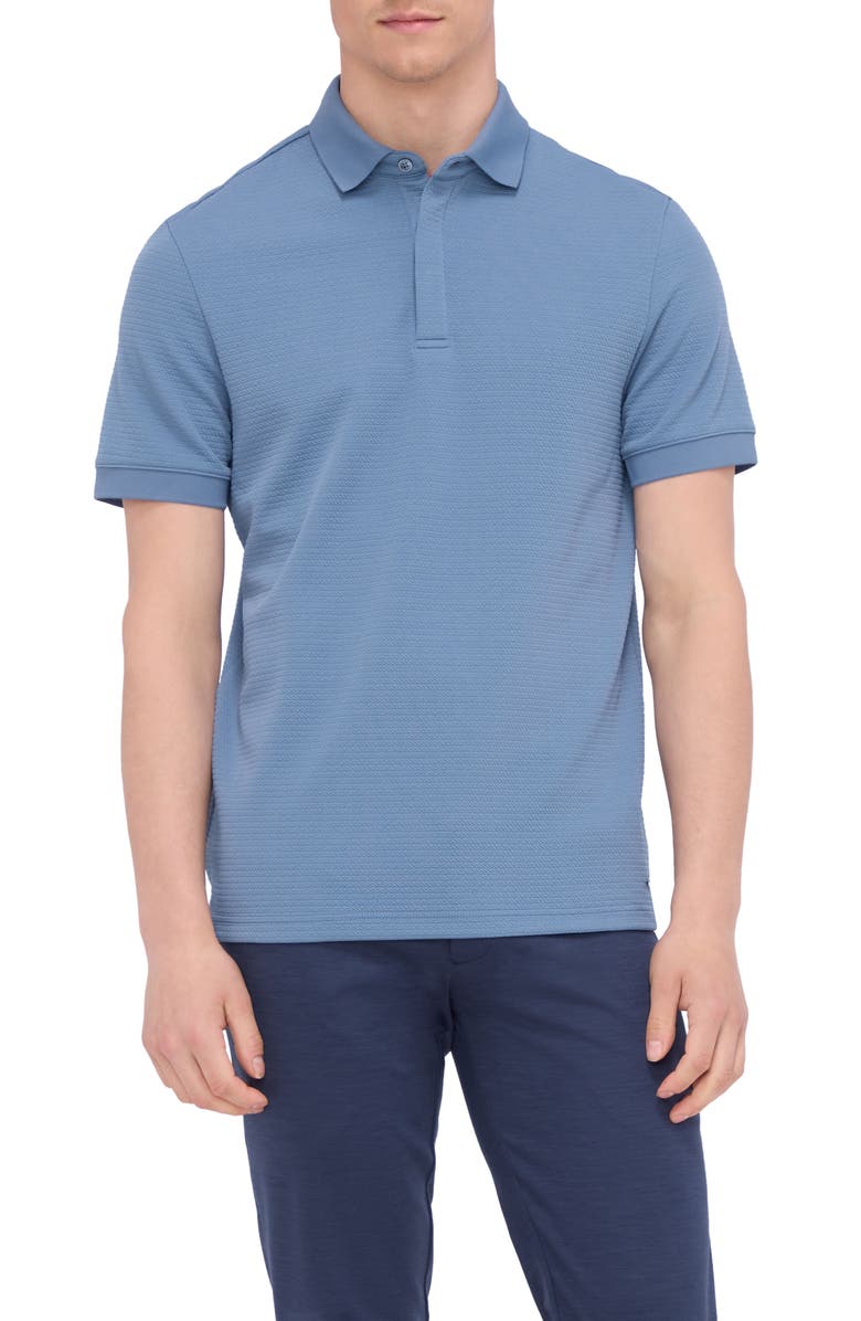 Bugatchi Textured Polo, Main, color, Cobalt