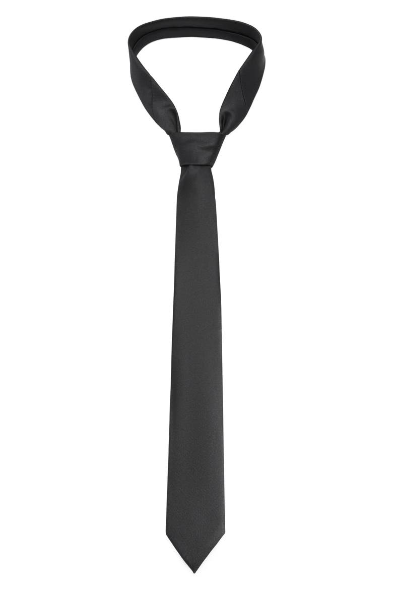 Narrow Tie, Alternate, color, BLACK