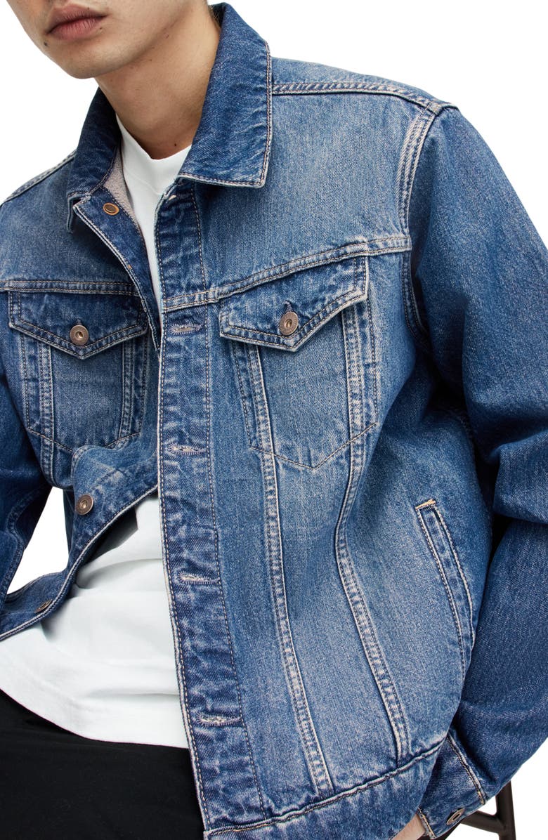 AllSaints Hebden Denim Trucker Jacket, Alternate, color, 