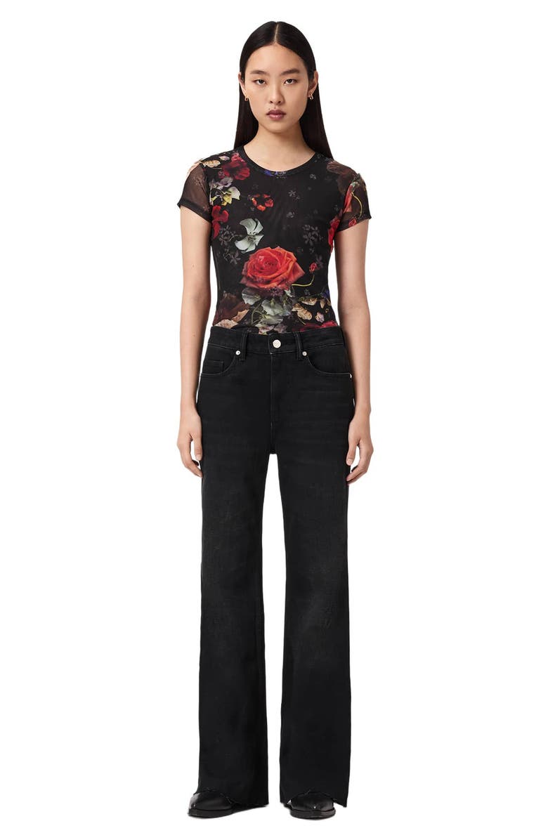 AllSaints Ellie Mesh T-Shirt, Alternate, color, Haze Black