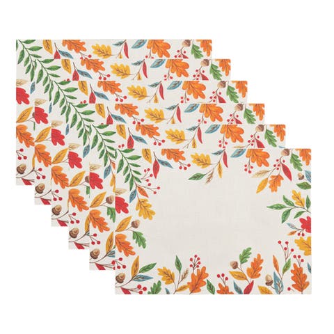Harvest Leaves Set of 6 Placemats 14" x 20"