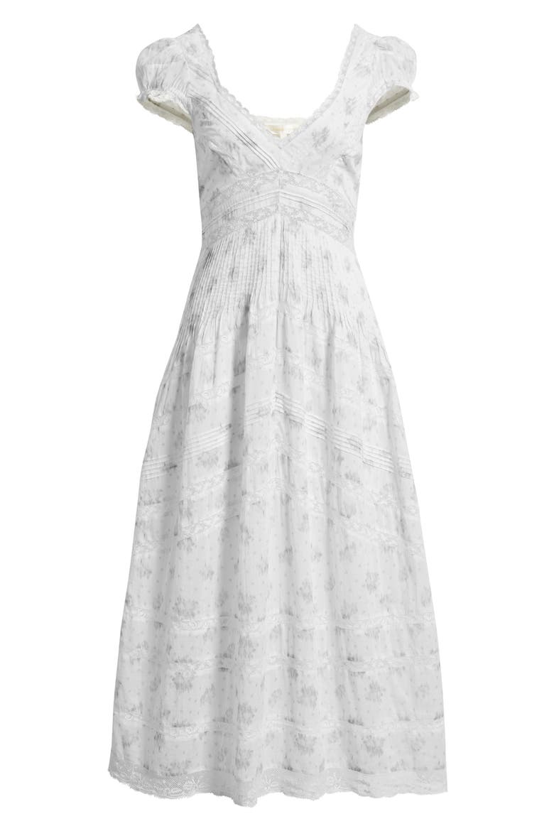 Suvi Floral Pritn Lace Maxi Dress, Alternate, color, ARCTIC VANILLA