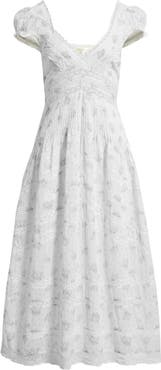 LoveShackFancy Suvi Floral Pritn Lace Maxi Dress