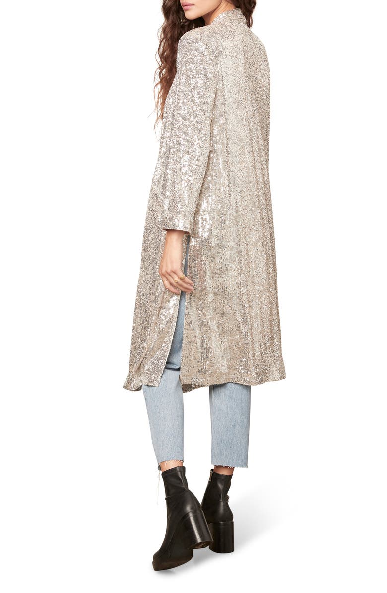 BB Dakota by Steve Madden BB Dakota Glitter Bomb Duster Coat, Alternate, color, 