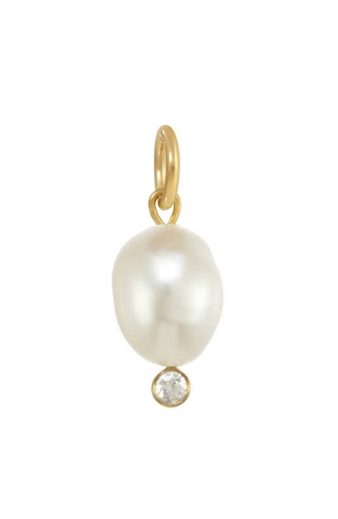 Freshwater Pearl & Cubic Zirconia Charm