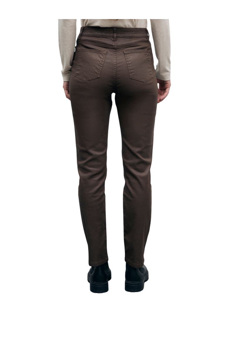 Ilda Slim Mid Rise Coated Jeans, Alternate, color, Brown