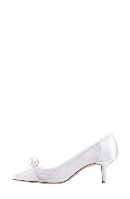 Nina Bence Pointed Cap Toe Pump In White