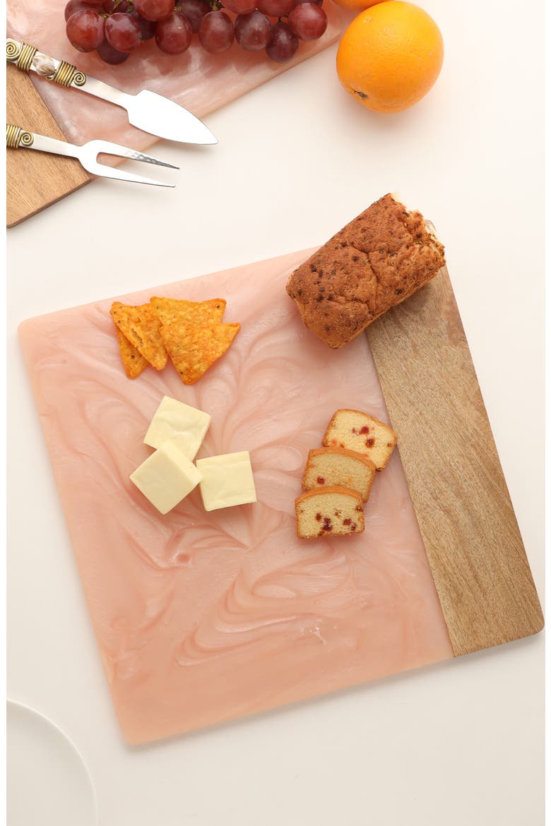Resin & Wood Cheese Board, Alternate, color, PINK