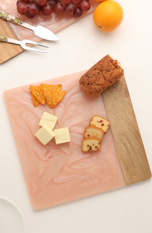 Tiramisu Resin & Wood Cheese Board In Pink