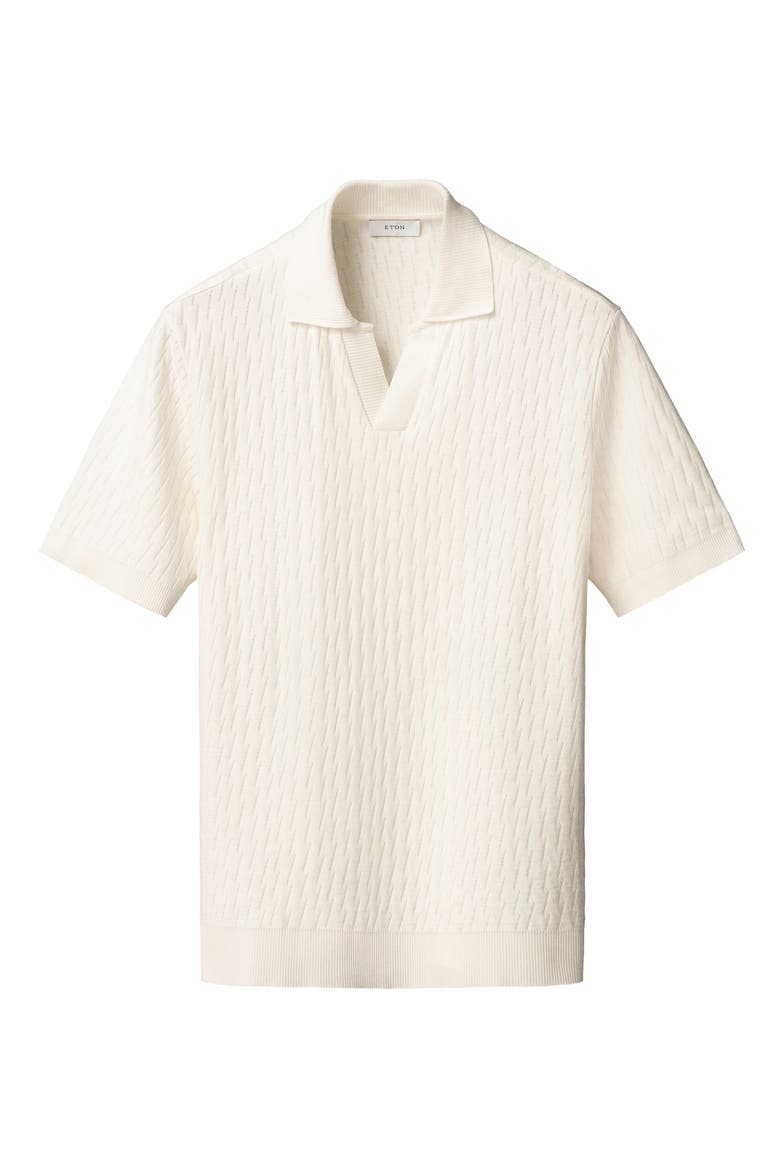 Open Collar Jacquard Polo, Alternate, color, NATURAL