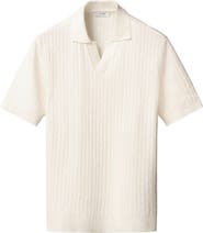 Eton Open Collar Jacquard Polo