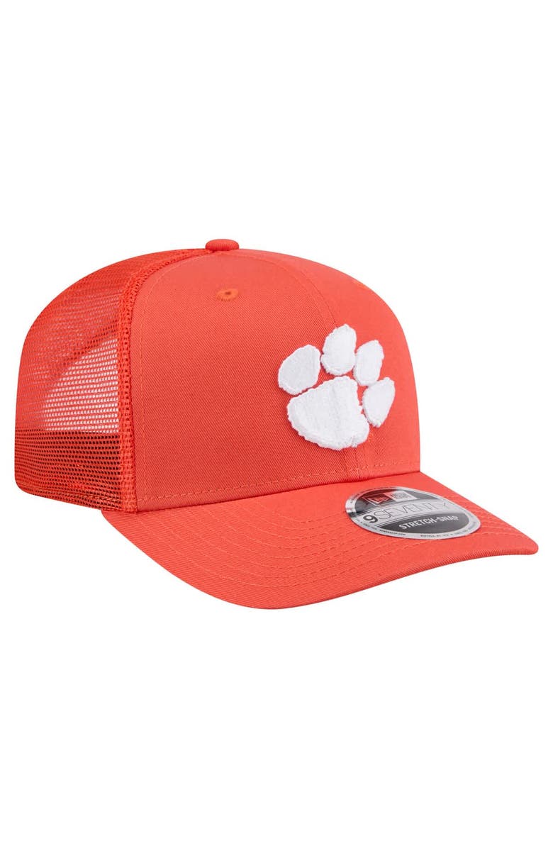New Era Men's New Era Orange Clemson Tigers Primary 9SEVENTY Trucker Stretch-Snap Hat, Alternate, color, Orange