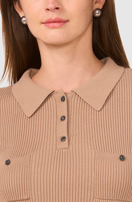 Halogen ® Rib Polo Sweater In Amphora Brown