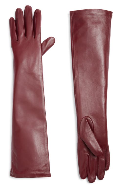 High Heel Jungle Florence Leather Opera Gloves In Burgundy
