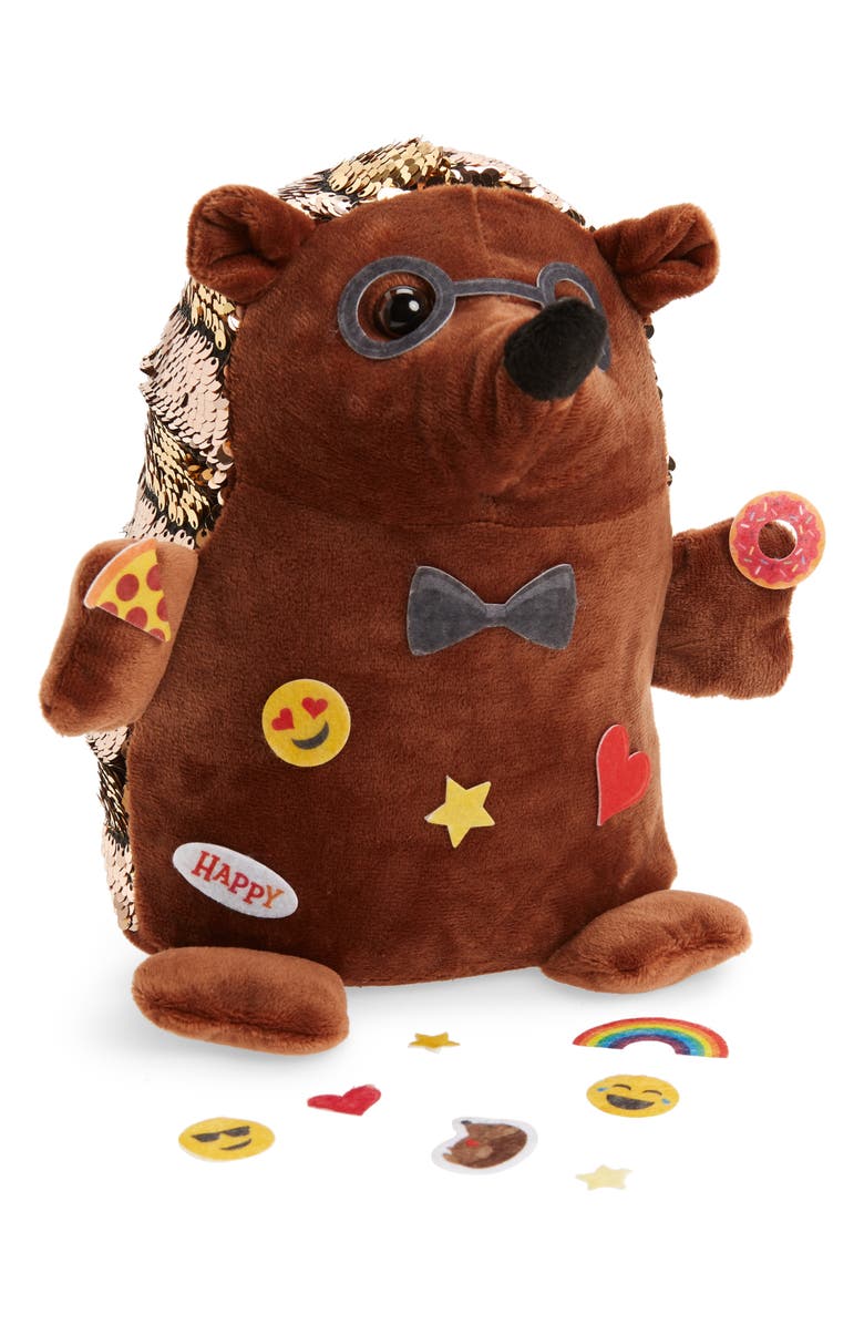 Faber-Castell Sequin Pets Happy the Hedghog Plush Toy with Stickers, Main, color, 
