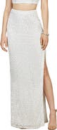 LARA New York Long Side-Slit Beaded Skirt