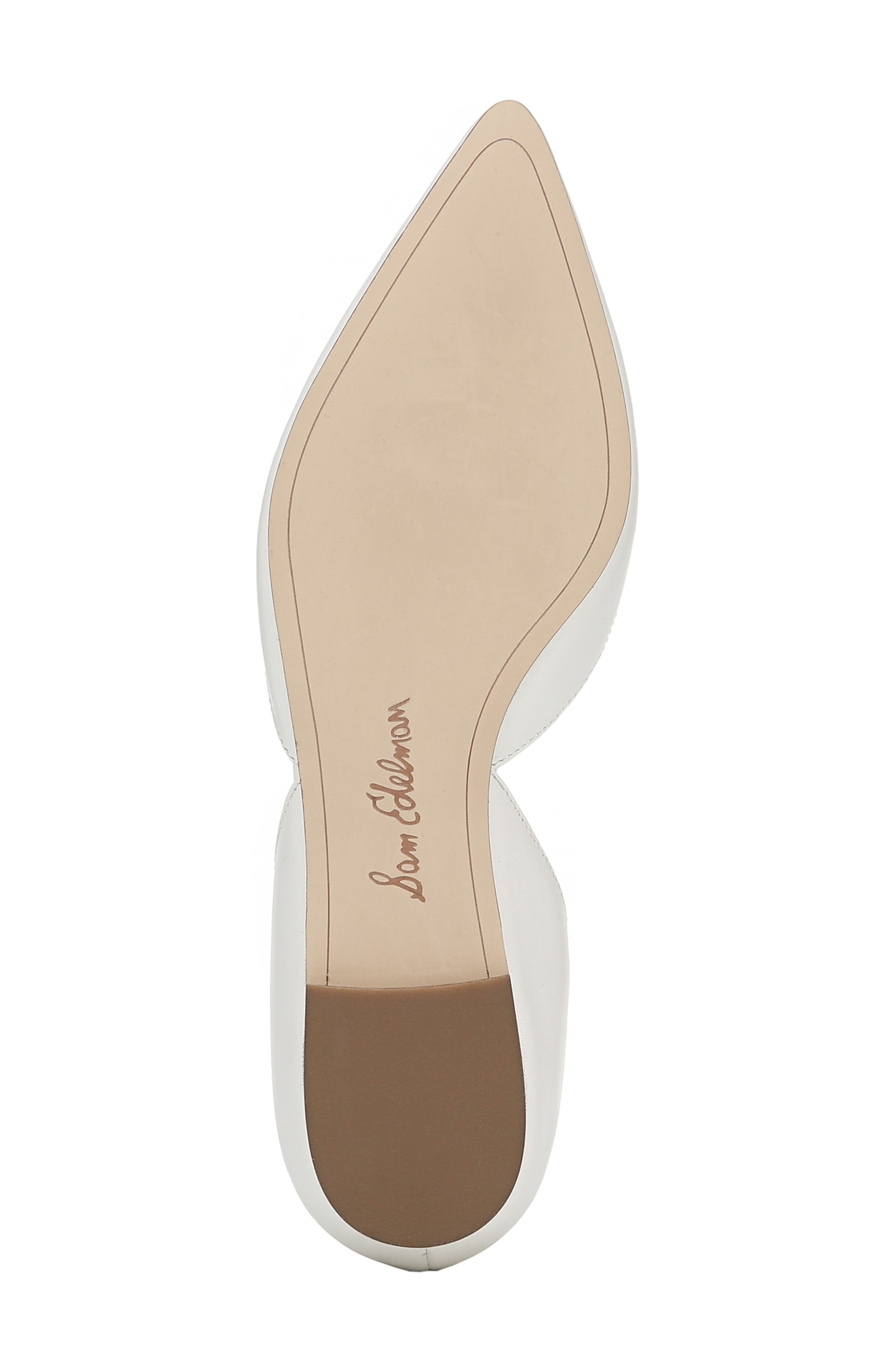Rodney Pointy Toe d'Orsay Flat, Alternate, color, BRIGHT WHITE NAPPA LEATHER