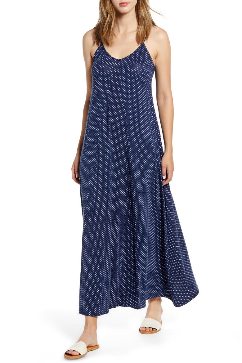 Maxi Slipdress, Main, color, NAVY/ IVORY