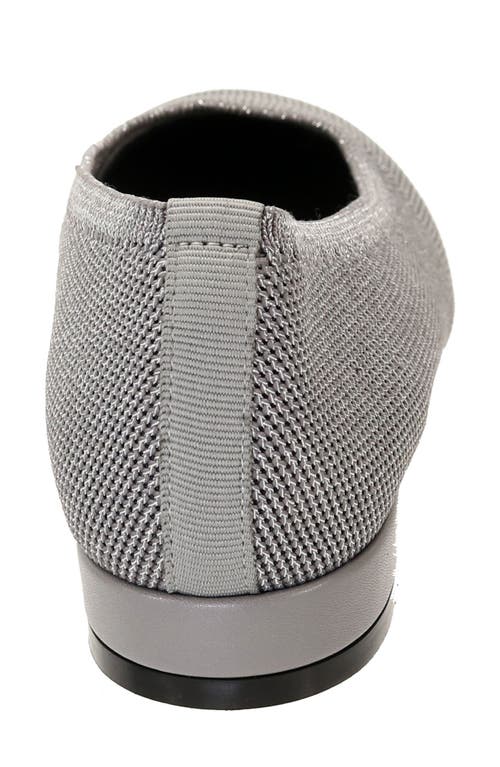 David Tate Runway Ballet Flat In Gray Metallic