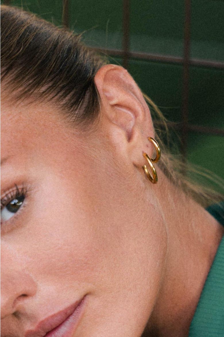 Classic Large Hoop Earrings, Alternate, color, Gold