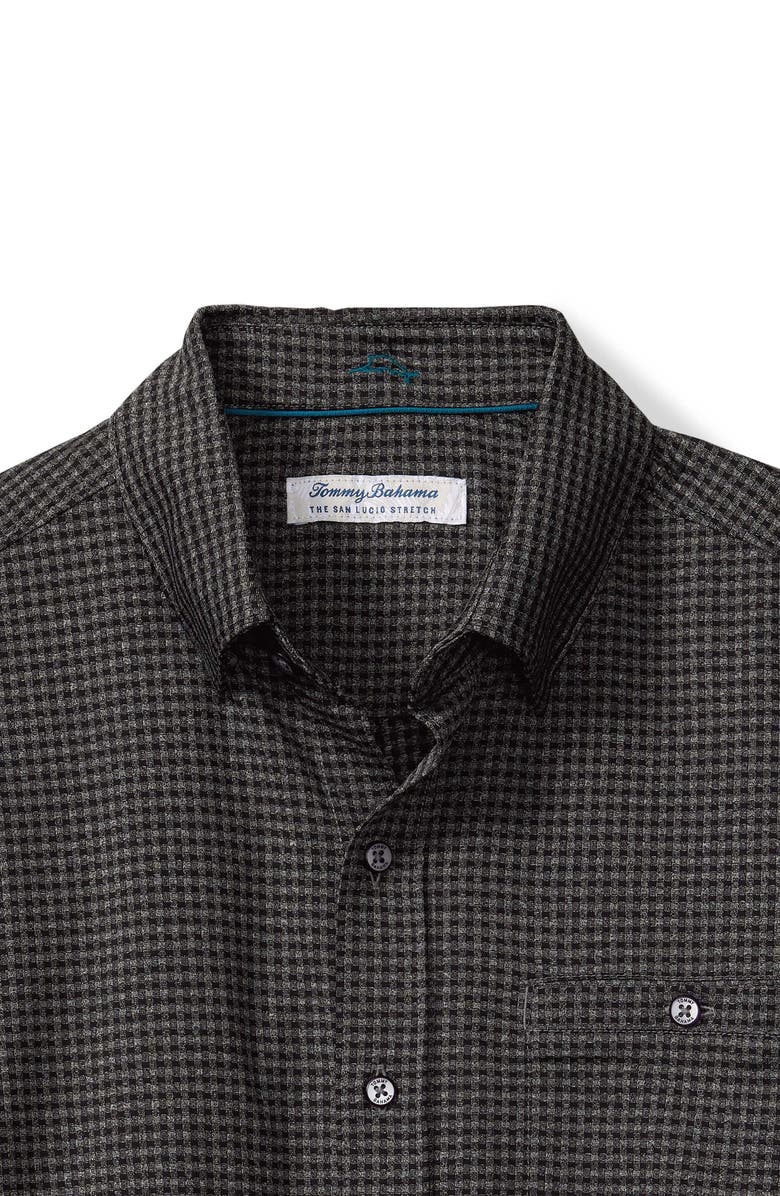 Tommy Bahama San Sebastian Microcheck IslandZone<sup>®</sup> Button-Up Shirt, Alternate, color, Black