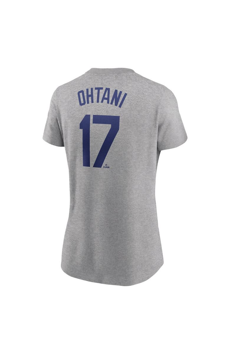 Nike Women's Nike Shohei Ohtani Heather Gray Los Angeles Dodgers Fuse Name & Number T-Shirt, Alternate, color, Heather Gray