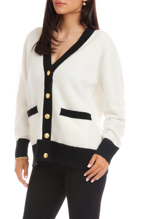 Karen Kane Colorblock Trim Cardigan In Multi