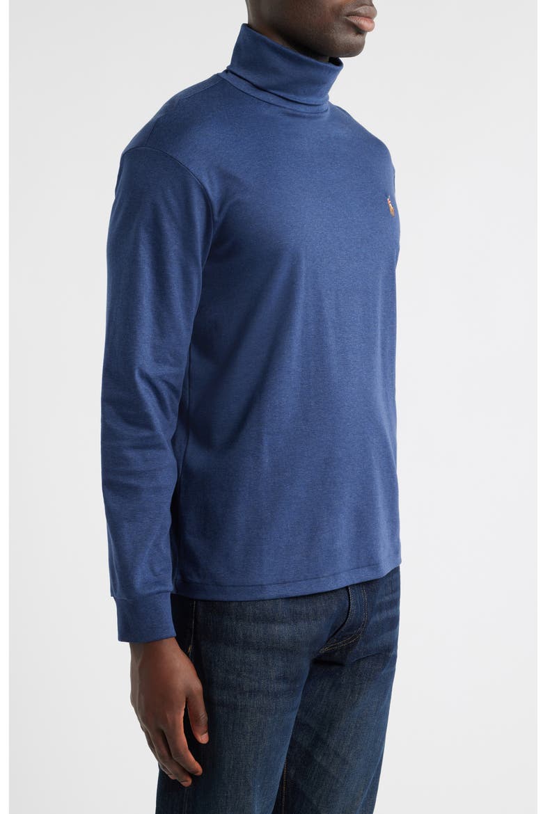 Soft Touch Cotton Turtleneck, Alternate, color, SPRING NAVY HEATHER