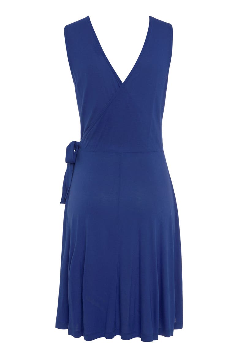 Sleeveless Wrap Look Dress, Alternate, color, blue