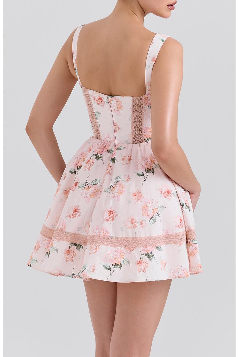 Kimmie Floral Minidress, Alternate, color, HYDRANGEA AND ROSE PEACH
