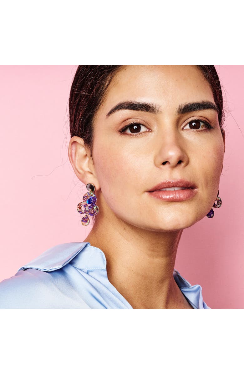 Toolally Mini Batik Earrings - Blue Splatter, Alternate, color, Blue Splatter