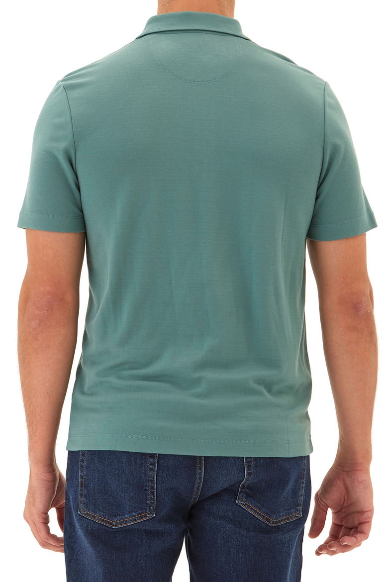 Erick Solid Peached Piqué Zip Polo, Alternate, color, WATERCRESS