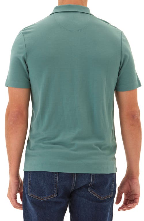 Threads 4 Thought Erick Solid Peached Piqué Zip Polo In Watercress