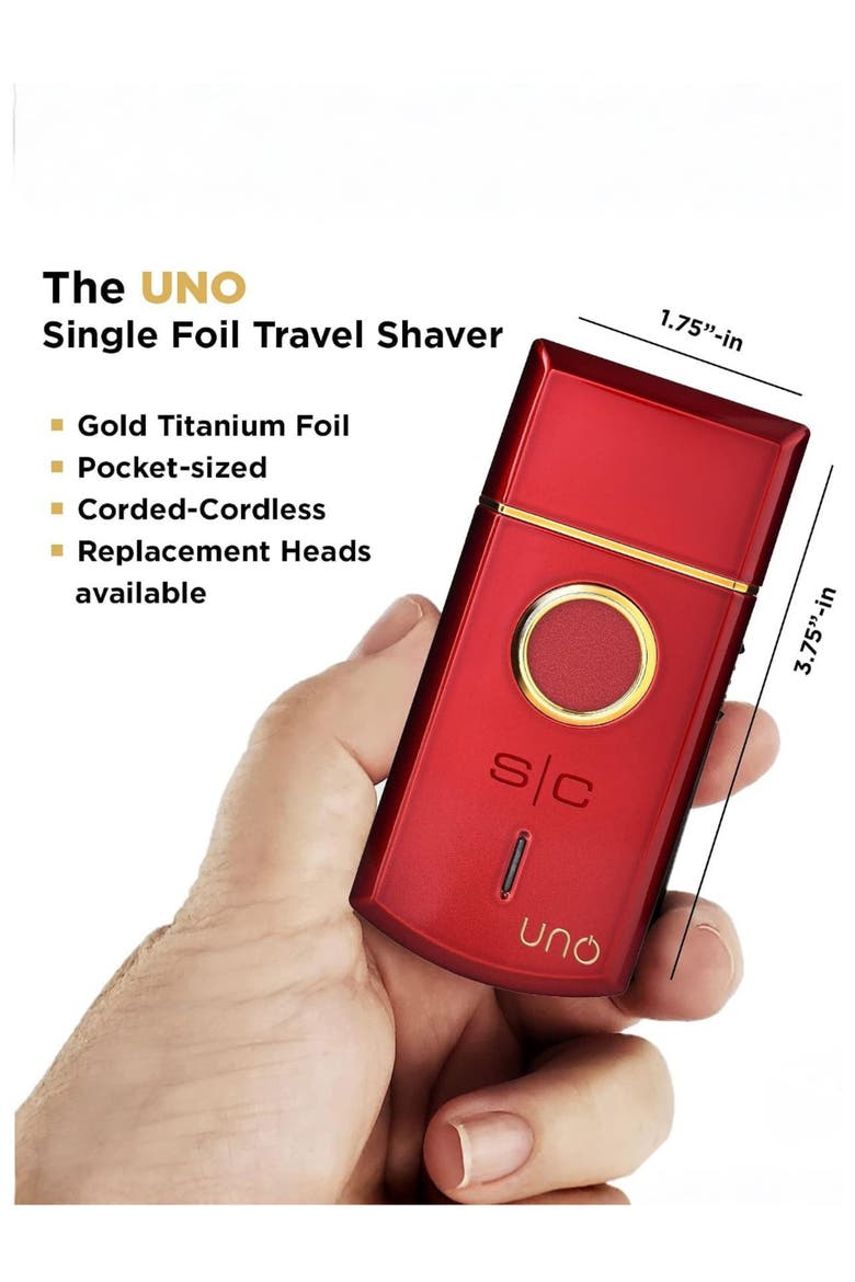 Uno Compact Cordless Single Foil Shaver, Alternate, color, Red