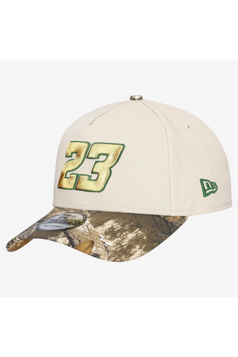 Men's New Era  Cream Bubba Wallace Realtree A-Frame 9FORTY Adjustable Hat, Alternate, color, Cream