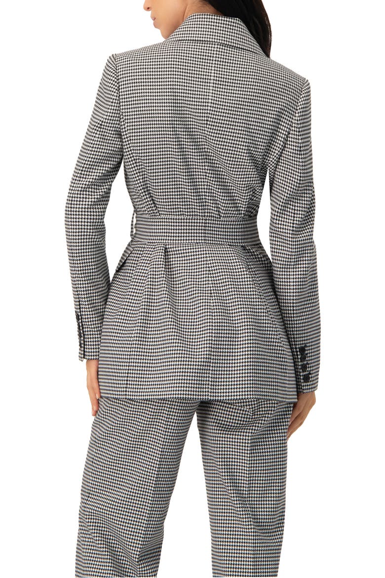 Tailored Houndstooth Blazer with Belt, Alternate, color, Black