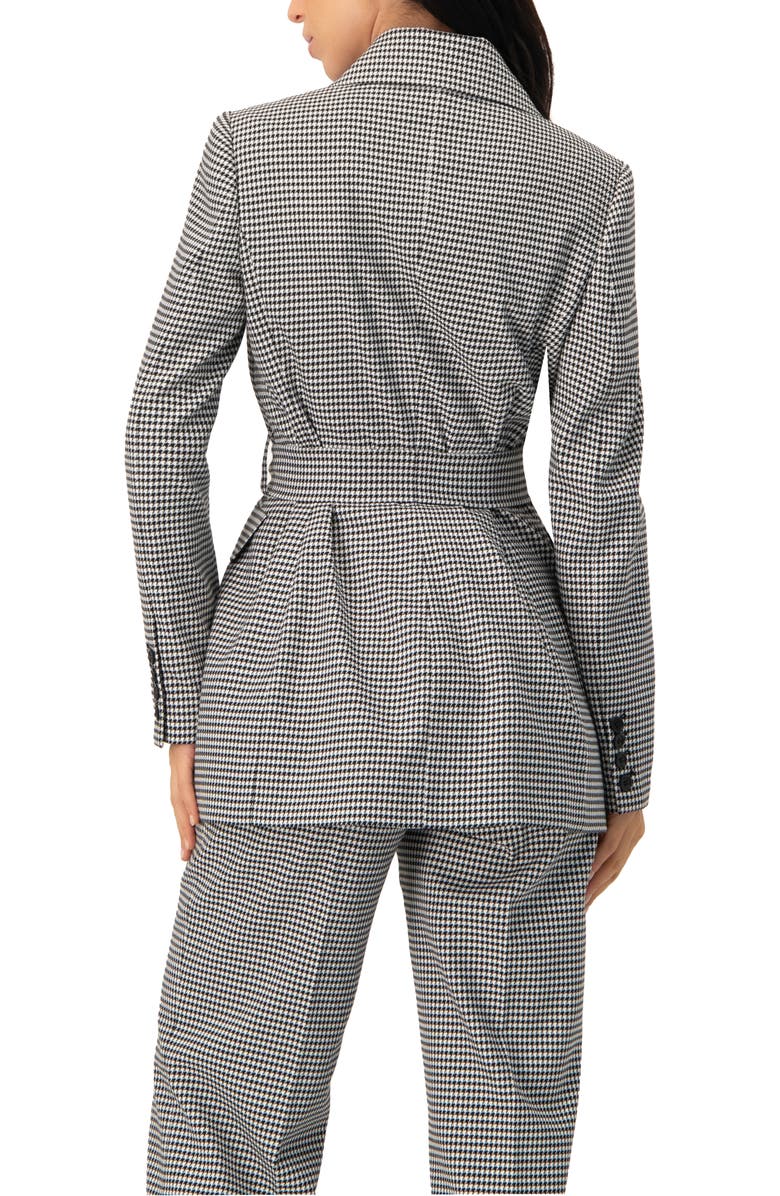 IVONNE Tailored Houndstooth Blazer with Belt, Alternate, color, Black