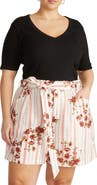 Universal Standard V-Neck Elbow Sleeve Cotton T-Shirt