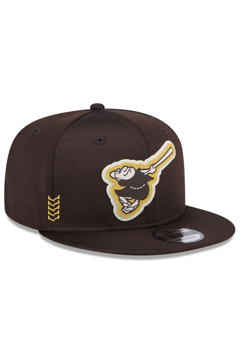 Men's New Era  Brown San Diego Padres 2024 Clubhouse 9FIFTY Snapback Hat, Alternate, color, Brown