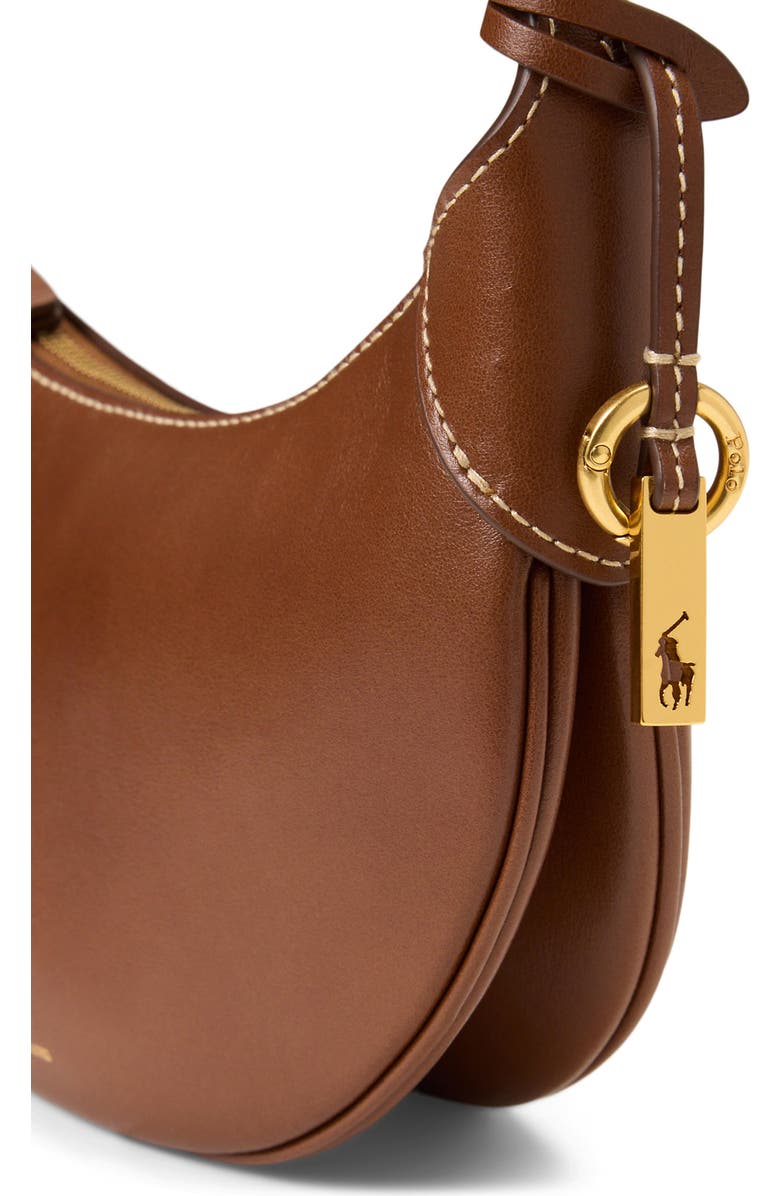 Polo Ralph Lauren Mini Polo ID Chain Leather Crossbody Bag, Alternate, color, Cuoio