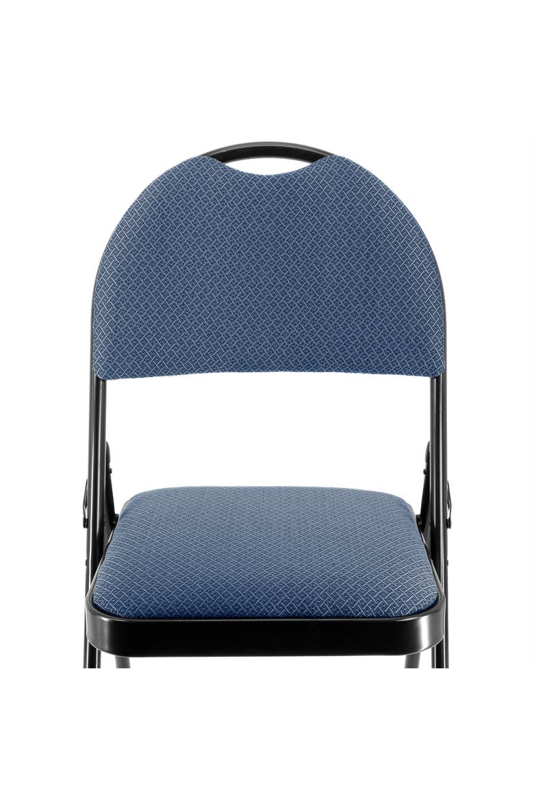 4 Piece Metal Folding Chair with Padded Seats, Alternate, color, Blue