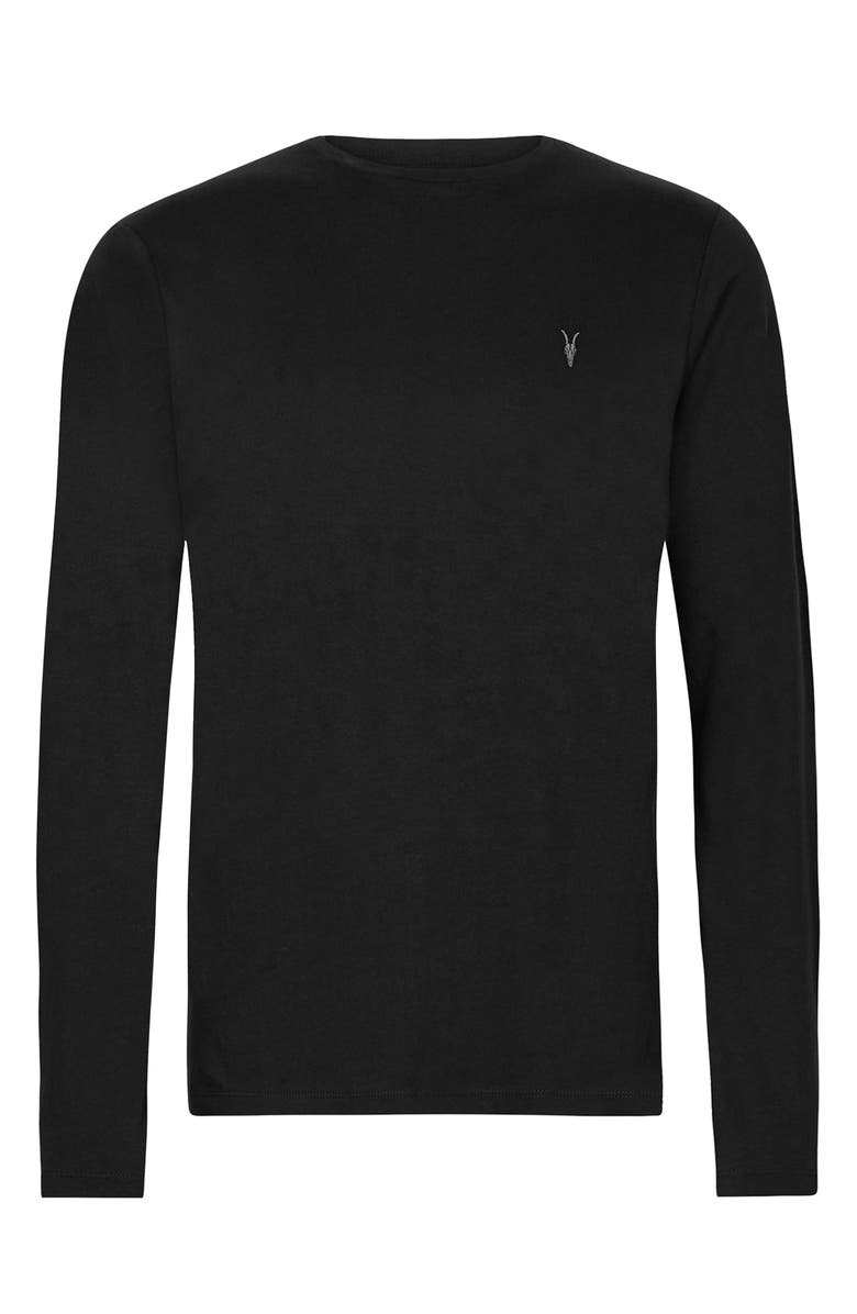 AllSaints Brace Long Sleeve Cotton T-Shirt, Alternate, color, Jet Black