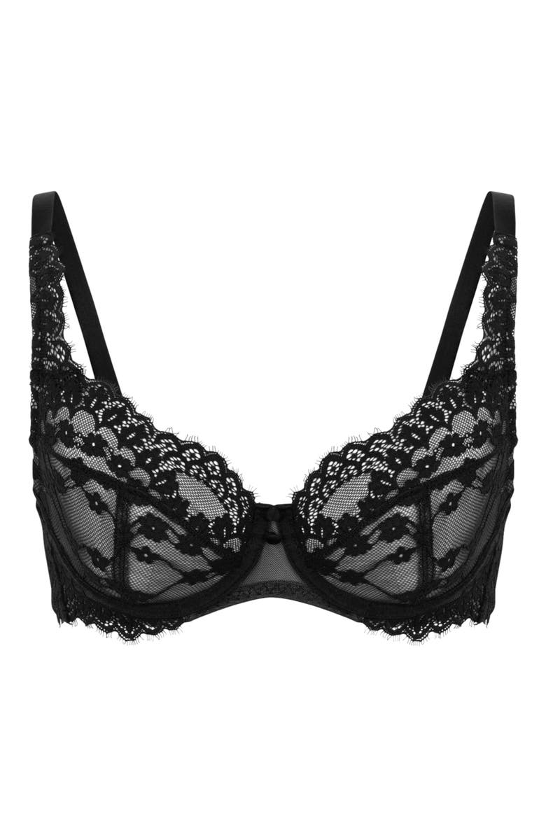 Hunkemöller Daisy Non-Padded Underwired Bra, Alternate, color, Caviar